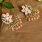 Mominos Fashion Johar Kamal Gold-Polished Kundan Peach Meenakari Earrings - Swadesiicart
