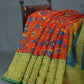Multi Shades Of Red And Green Kalamkaari Design Semi Chanderi Saree By Gayathri Reddy Designer Studio | Swadesiicart