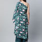 Ahalyaa Women Green Crepe Floral Printed Kurta with Palazzo Set | Swadesiicart