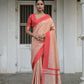 Vishnu Weaves Women's Chiku Raw Silk Saree with Blouse - Swadesiicart
