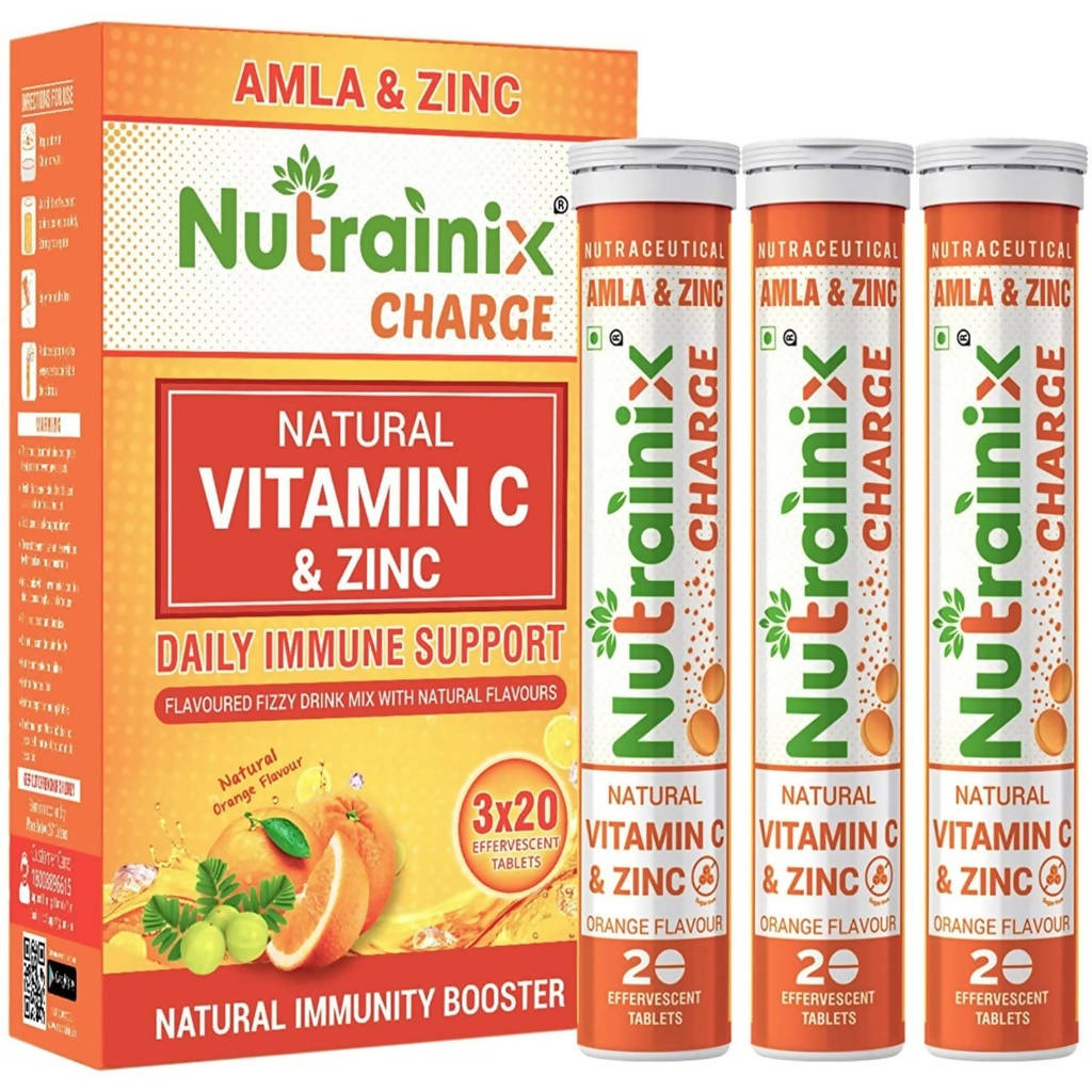 Nutrainix Charge Natural Vitamin C & Zinc Tablets | Swadesiicart
