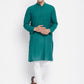 Even Apparels Green Rayon Men's Kurta With Band Collar | Swadesiicart