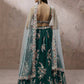 House of Panchhi Teal - Pure Georgette Thread & Sequins Work Lehenga | Swadesiicart