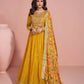 Anaita Yellow Embroidered Silk Anarkali Suits
