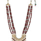 Gold-Toned Maroon Brass Gold-Polished Necklace - Ruby Raang | Swadesiicart