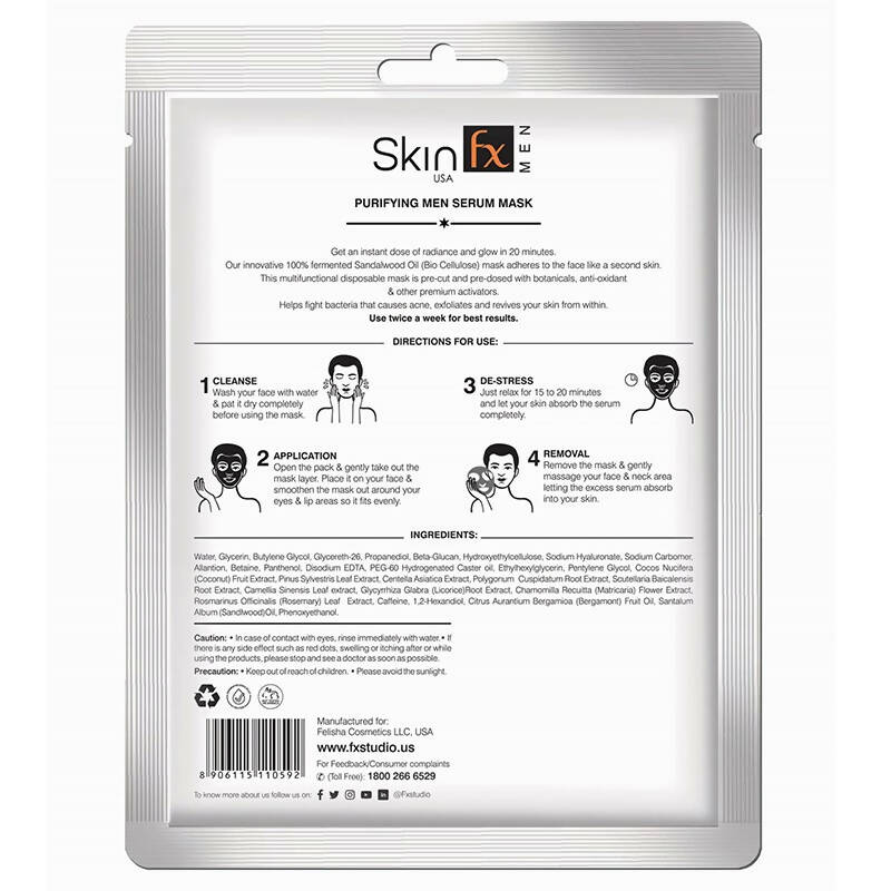 Skin Fx Purifying Serum Mask for Men - Swadesiicart