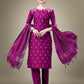 Jyoti Fashion Women's Purple Cotton Blend Embroidery & Sequence work Kurta with Trouser & Dupatta | Swadesiicart