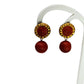 Terracotta Stud With Round Drop Earrings