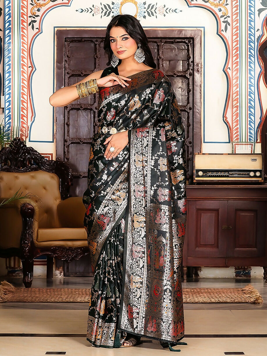 Shree Shyam Fashion Teal Green Silk Saree