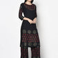 Aniyah Rayon Black Color Block Print Straight Kurta (AN-190K) - Swadesiicart