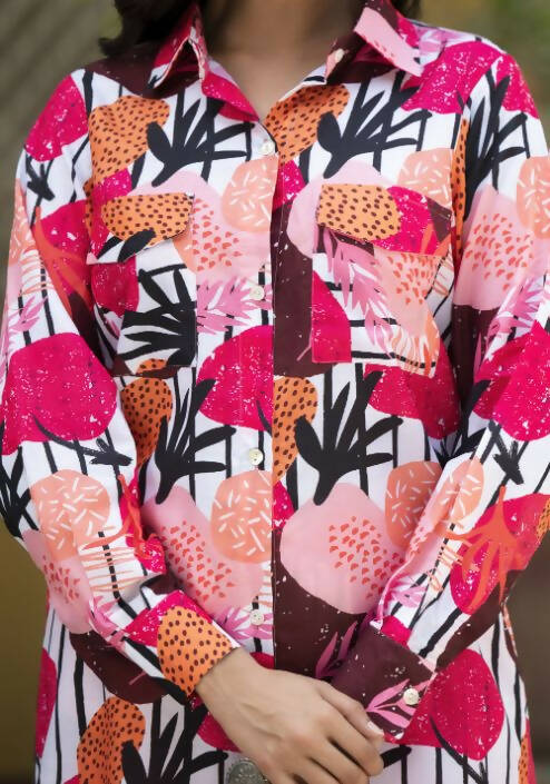 Women's Casual Fashionable Multi Muslin co-ord set - Rooh - Swadesiicart