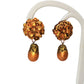 Terracotta Flower Stud With Waterdrop Earrings