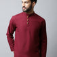 Even Apparels Maroon Color Pure Cotton Men's Kurta With Side Placket (SLD1182) | Swadesiicart