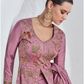 Lorenvalley Fashion Pink Viscose Silk Embroidery Work Gown Skirt Stitched | Swadesiicart