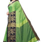 Vamika Banarasi Jacquard Weaving Green Saree (DHONI GREEN) | Swadesiicart