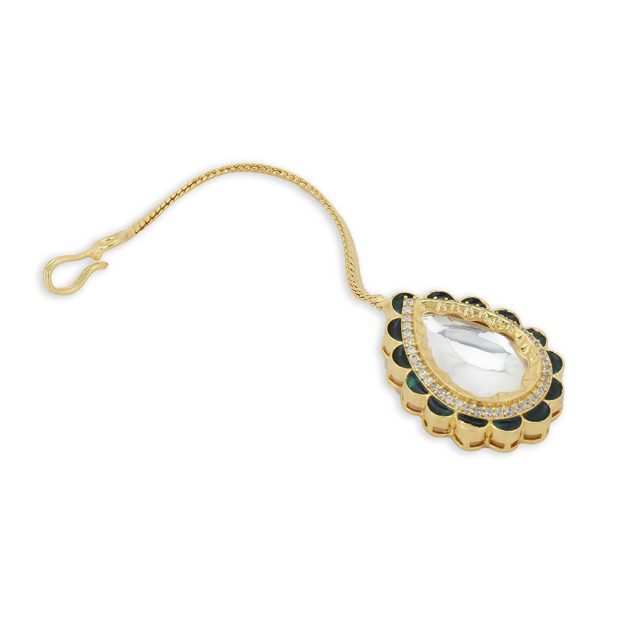 Teardrop Meenakari Kundan Maang Tikka- Ruby Raang | Swadesiicart