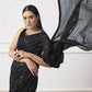 Black Georgette Sequance,Thread Embroidery Work Saree with Unstitched Blouse - Vandini