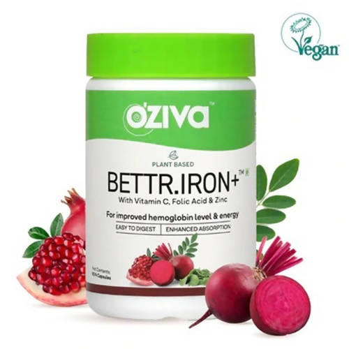 OZiva Plant Based Bettr. Iron+ Capsules | Swadesiicart