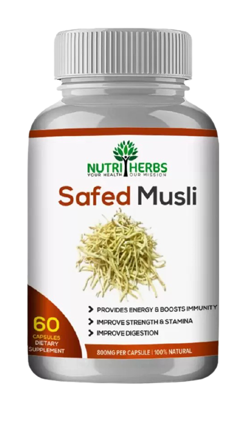Nutriherbs Organic Safed Musli - 60 Capsules