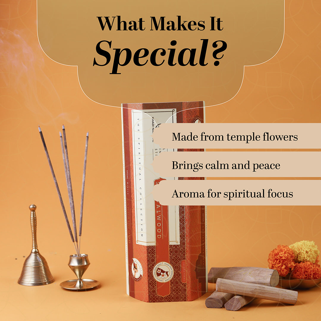 Khadi Natural Incense Sticks Sandalwood Combo (Pack of 3)