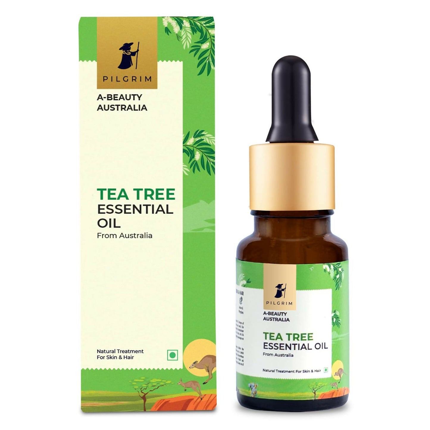 Pilgrim Australian Tea Tree Essential Oil For Hair, Skin Care, Acne & Pimples - Pilgrim