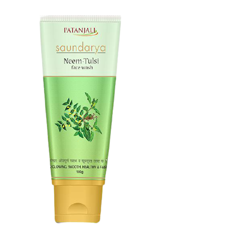 Patanjali Neem Tulsi Face Wash | Ayurvedic Antibacterial Face Wash for Acne & Clear Skin - Swadesiicart