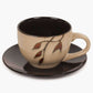 Home Centre Caraway Cup and Saucer- Set of 13 Pcs - 220 ml - Brown - Swadesiicart