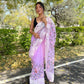 Vamsee Foolwarii Lavender Organza Saree - Swadesiicart