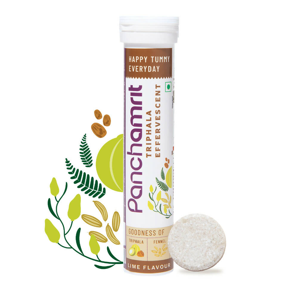 Panchamrit Triphala Effervescent Tablets-Lime Flavor - Panchamrit