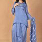 Morchari Women And Hand Embroidery Palazzo Set-Grey - Swadesiicart