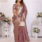 Aastha Fashion Dusty Rose Organza Silk Weaving Saree