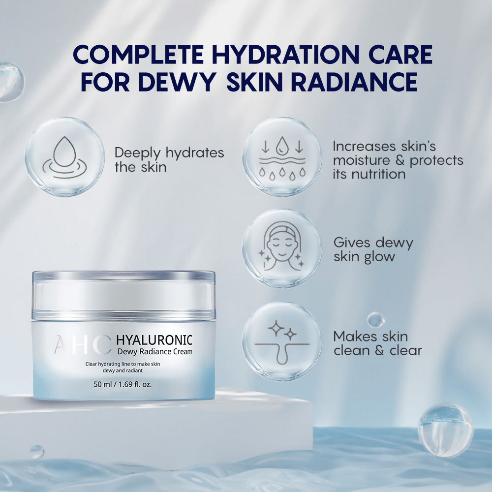 AHC Hyaluronic Dewy Radiance Face Moisturizer Cream - Korean skincare | Swadesiicart