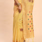 Shree Shyam Fashion Linen Cotton Yellow Saree