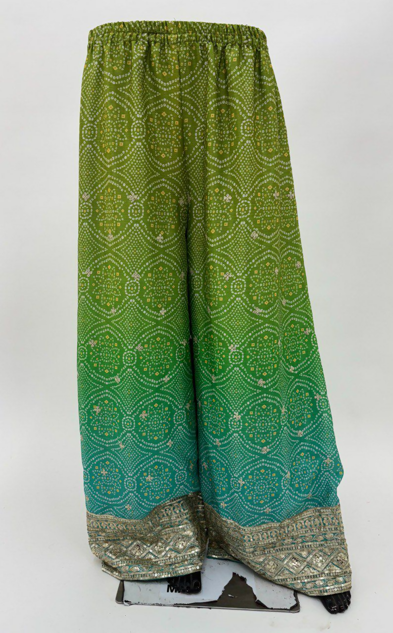 Lorenvalley Fashion Green and Teal Chinon Embroidery With Sequince Work Salwar Kameez Stitched | Swadesiicart
