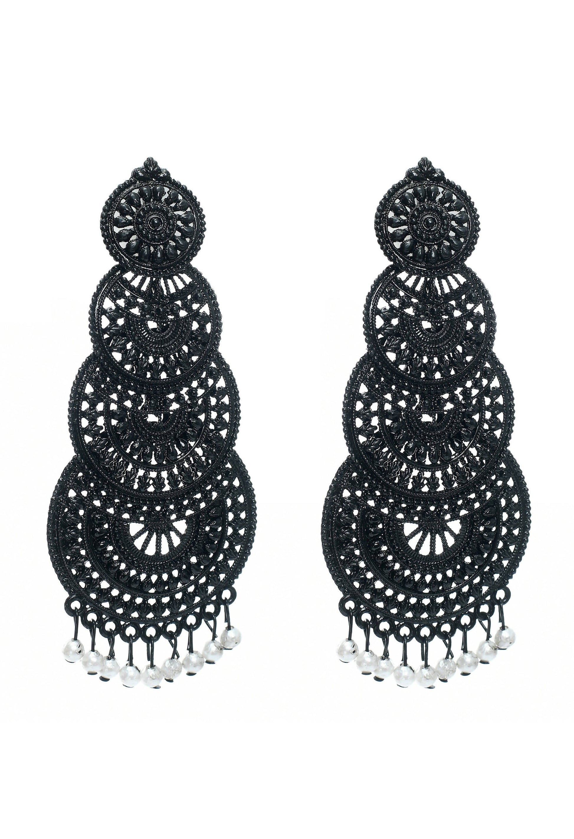 Mominos Fashion Johar Kamal Women's Latest Design Black Color Earrings - Mominos Fashion