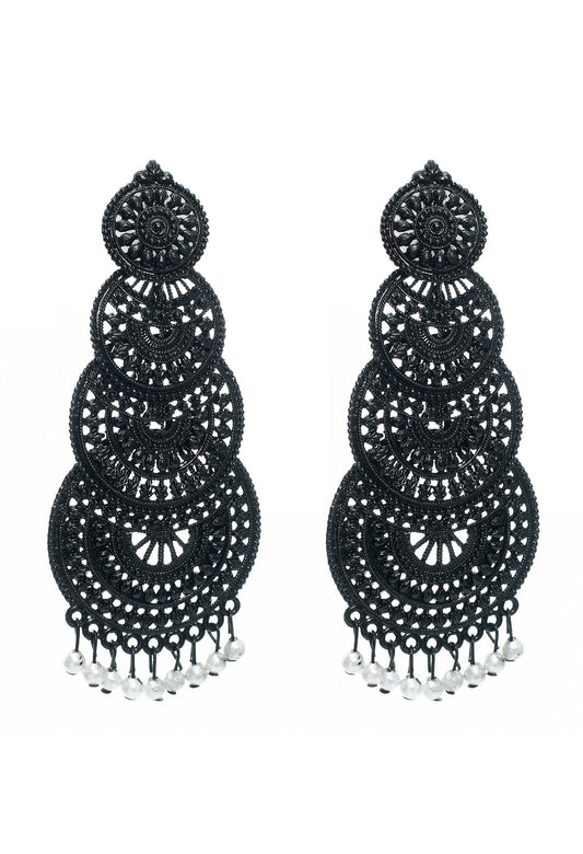 Mominos Fashion Johar Kamal Women's Latest Design Black Color Earrings - Mominos Fashion
