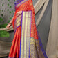 Jyoti Fashion Women's Red Kanjivaram Silk Zari Woven Saree with Blouse | Swadesiicart
