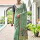 Vishnu Weaves Women's Sea-Green Muga Cotton Thread Weaving Saree with Blouse - Swadesiicart