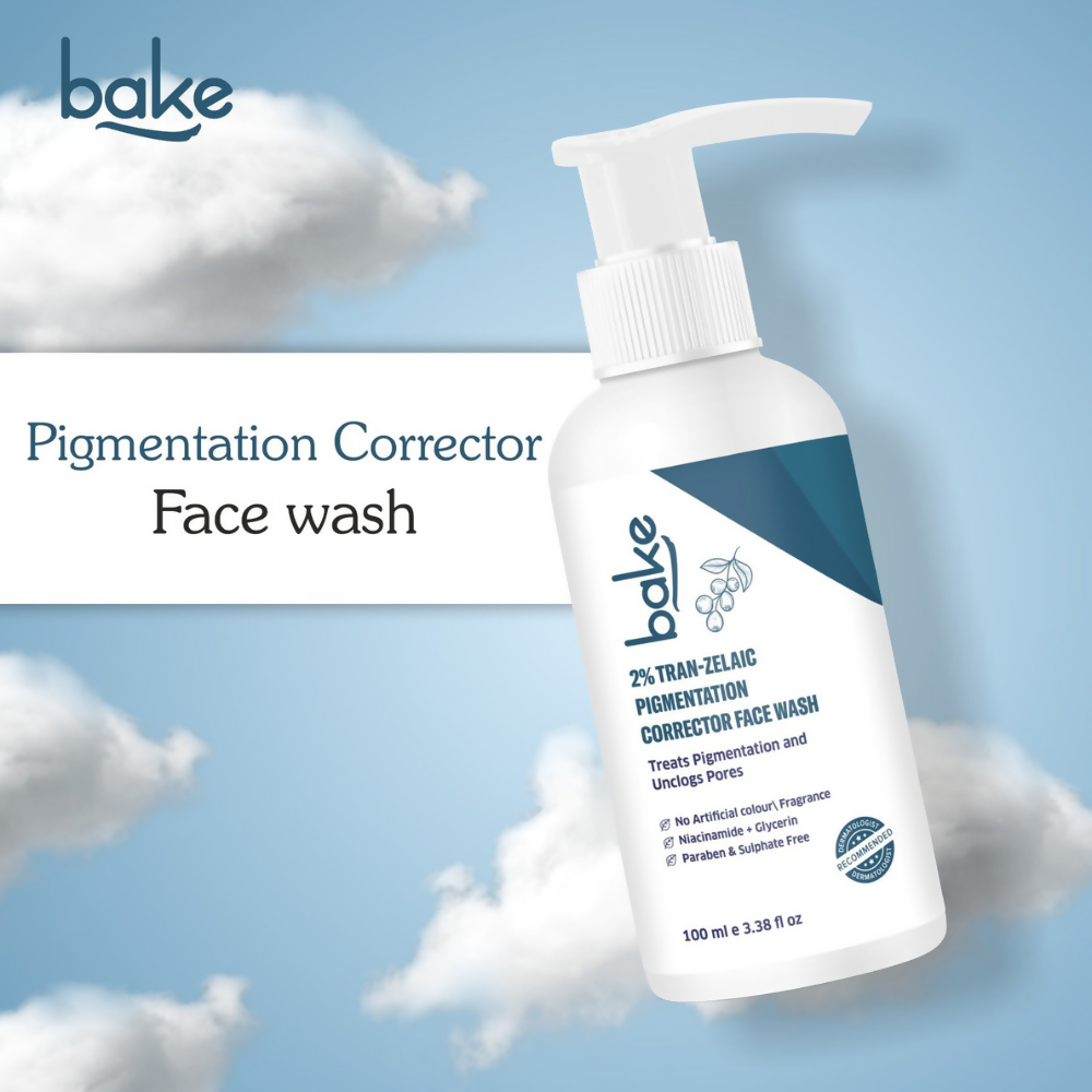 Bake 2% Tran-Zelaic Pigmentation Corrector Milky Face Wash For Pigmentation and unclogged pores | Swadesiicart