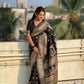 Black Pashmina Silk Wevon Kashmiri Meenakari Designer Saree with Unstitched Blouse - Vandini