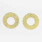 NVR Women Gold-Polished Cut Out Circle Drop Earrings - Swadesiicart