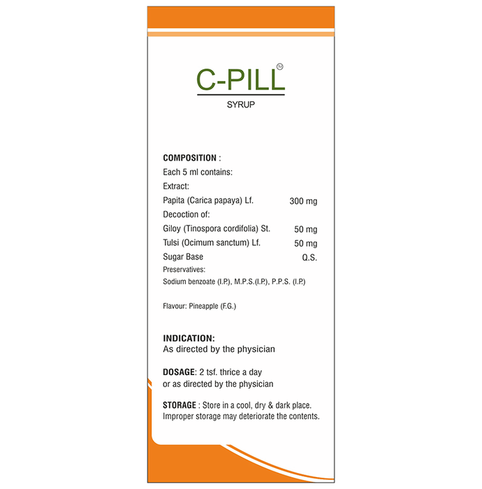 SDH Naturals C-Pill Syrup | Swadesiicart