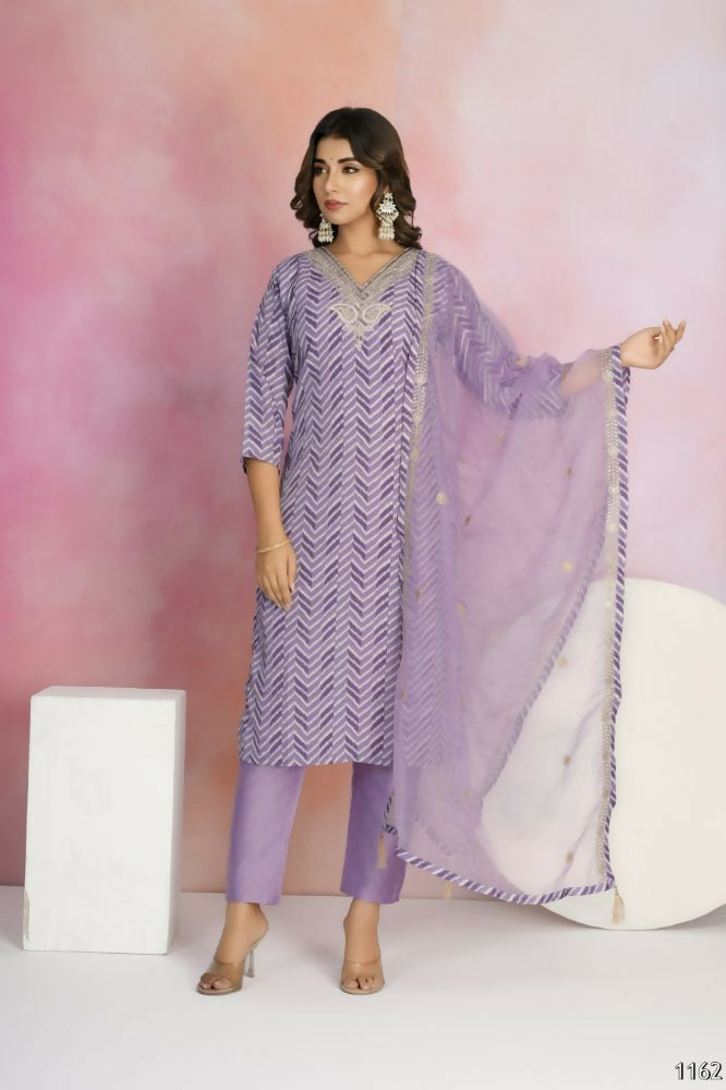 Ethnic Festive Wear Viscose Chanderi Onion Pink Stitched Suit With Dupatta - Tanisha | Swadesiicart
