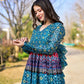 Aayaa Pure Chanderi Gown With Heavy Digital Print - Multi Color