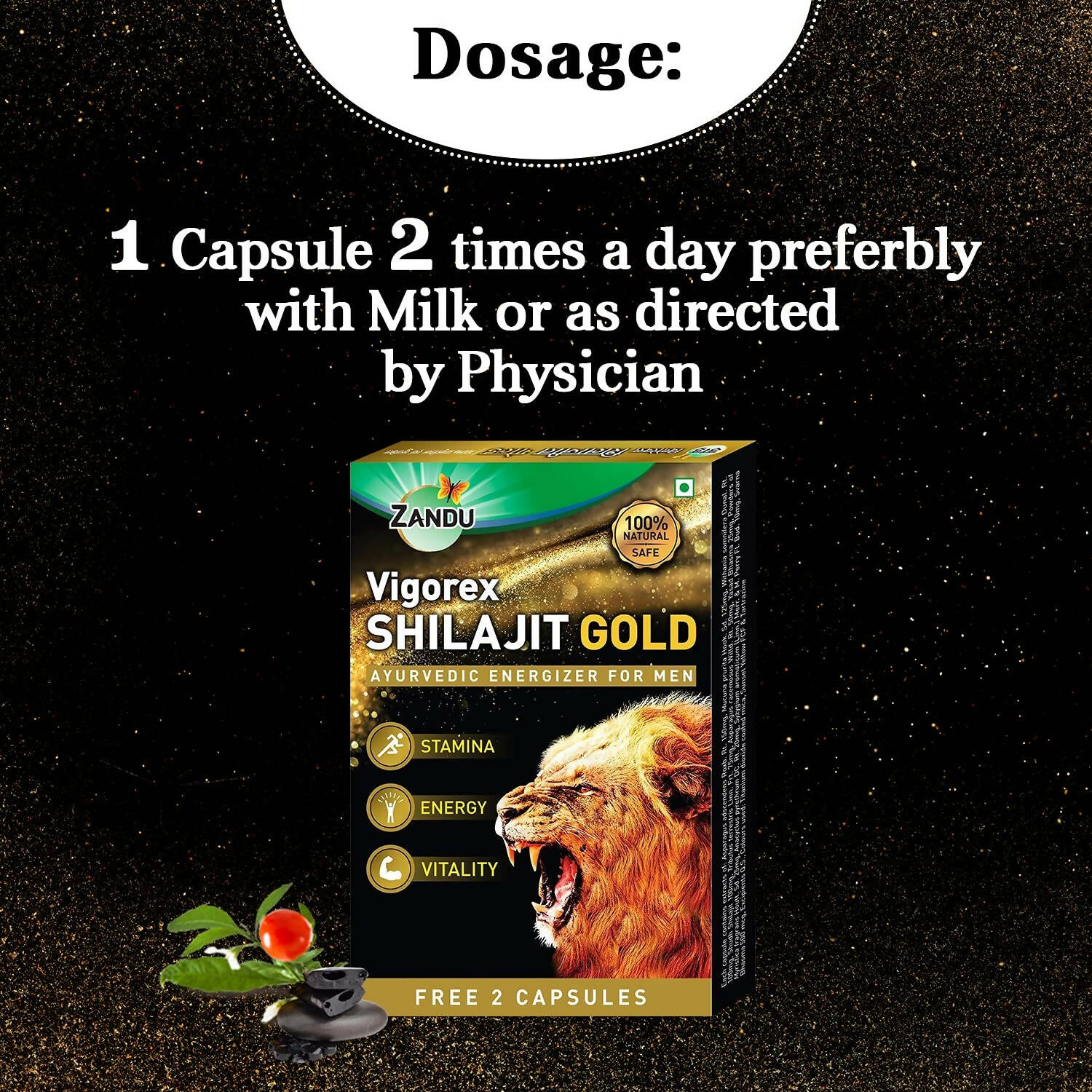 Zandu Vigorex Sj Gold Capsules - Swadesiicart