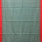 Sea Blue Khadi Cotton Handloom Plain Saree with Temple Border Design - Global Threads | Swadesiicart