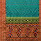 Sea Blue Paithani Silk Handloom Saree with Triple Muniya Border Design - Global Threads | Swadesiicart