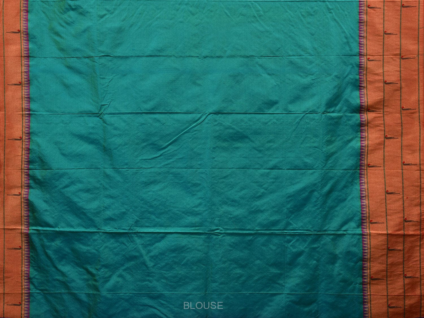 Sea Blue Paithani Silk Handloom Saree with Triple Muniya Border Design - Global Threads | Swadesiicart