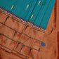 Sea Blue Paithani Silk Handloom Saree with Triple Muniya Border Design - Global Threads | Swadesiicart