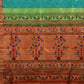 Sea Blue Paithani Silk Handloom Saree with Triple Muniya Border Design - Global Threads | Swadesiicart